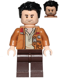 LEGO Minifigure sw0737 - Poe Dameron (Medium Nougat Jacket, Hair)