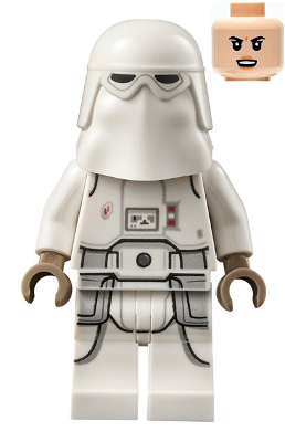 LEGO Minifigure sw1178 - Snowtrooper - Female, Printed Legs, Dark Tan Hands, Light Nougat Head, Angry Smile