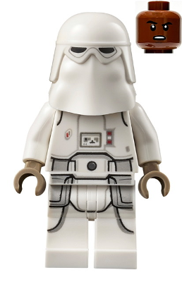 LEGO Minifigure sw1179 - Snowtrooper - Male, Printed Legs, Dark Tan Hands, Reddish Brown Head, Grimace