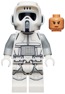 LEGO Minifigure sw1182 - Imperial Scout Trooper, Hoth - Female, Dual Molded Helmet, Nougat Head, Smirk