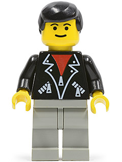 LEGO Minifigure trn085 - Leren jas met ritsen - Lichtgrijze benen