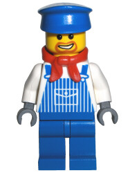 LEGO Minifigure trn131 - Engineer Max with Dark Bluish Gray Hands
