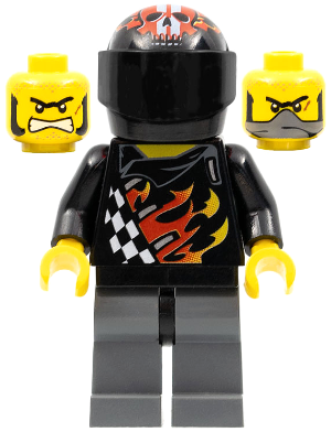 LEGO Minifigure wr002 - Backyard Blaster 1 (Bart Blaster) - Standard Helmet, Black Visor