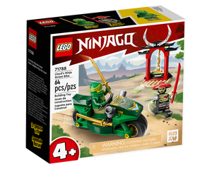 LEGO Ninjago 71788 Lloyd's Ninja Street Bike box showing Lloyd on a green bike, a skeleton enemy, and a red shrine. 64 pieces, 4+.