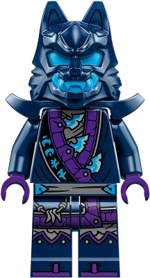 LEGO Minifigure njo0851 - Wolf Mask Warrior / Wolf Mask Claw Warrior - Dark Blue and Dark Azure Mask, Shoulder Armor