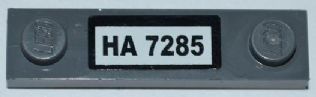 LEGO 92593pb004 - Aangepaste plaat 1 x 4 met 2 studs zonder groef met 'HA 7285' patroon (sticker) - Set 7285