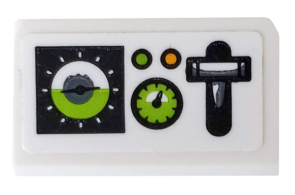 LEGO 85984pb164 - Slope 30 1 x 2 x 2/3 with Target Screen and Control Panel Pattern (Sticker) - Set 76059