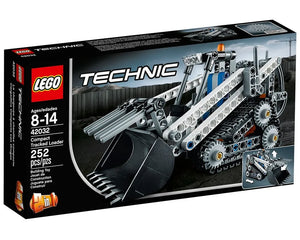 LEGO Technic 42032 Compact Tracked Loader set box showing the model with its scoop and tracks, ages 8-14.