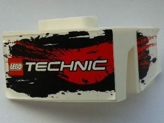 LEGO 61070pb008 - Technic, Auto spatbord rechts met LEGO TECHNIC logo en zwart-rode vlekken patroon (stickers) - Set 8262
