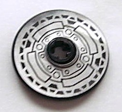 LEGO 2723pb039 - Technic, Disk 3 x 3 with Disk Brake Silver / Black Small Bolts Pattern (Sticker) - Set 8371