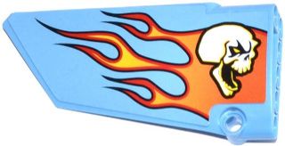 LEGO 64392pb006 - Technic, Panel Fairing #17 Large Smooth, Side A with Skull and Flames Pattern (Sticker) - Set 42022