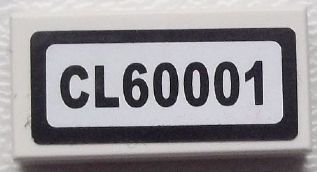 LEGO 3069pb0252 - Tegel 1 x 2 met 'CL60001' Patroon (Sticker) - Set 60001