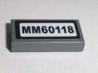 LEGO 3069pb0483 - Tegel 1 x 2 met 'MM60118' Patroon (Sticker) - Set 60118