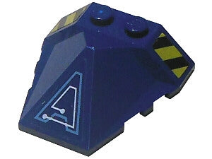 LEGO 47757pb09R - Wig 4 x 4 x 1 1/3 Piramide Midden met Strepen en Exo-Force Circuitry Rechts Patroon H (Stickers) - Set 7703