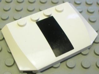LEGO 52031pb019 - Wig 4 x 6 x 2/3 Drievoudig Gebogen met Zwarte Streep Patroon (Sticker) - Set 7245-1