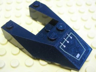 LEGO 6153bpb02L - Wig 6 x 4 met uitsnijding en stud inkepingen met zilveren circuitpatroon (linkervoet) - Set 7703