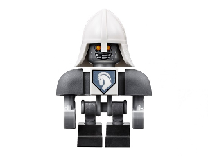 LEGO Minifigure nex091 - Lance Bot - Dark Bluish Gray Shoulders, White Helmet