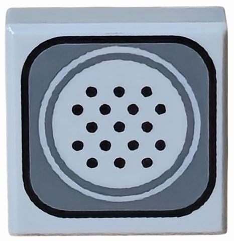 LEGO 3070pb118 - Tegel 1 x 1 met Zwart en Donker Blauwgrijs Speaker Patroon