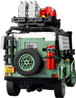 LEGO Icons 10317 Land Rover Classic Defender 90, achterkant met reservewiel en brandblusser