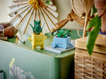 LEGO Botanicals 10349 Happy Plants, op een kast voor het formaat