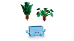 LEGO Botanicals 10349 Happy Plants, plantjes los uit de verwisselbare potjes