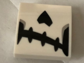 LEGO 15068pb127 - Slope, Curved 2 x 2 x 2/3 with Skeletal Mouth and Nose Pattern