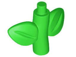 LEGO 1747 - Plant Stem / Stalk with Bar, Bar Holder, and 2 Leaves - Image 1