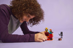 LEGO Minecraft 21266 The Nether Lava Battle, playing with the set