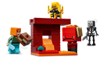 LEGO Minecraft 21266 The Nether Lava Battle, Alex removes the ancient debris