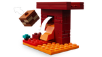 LEGO Minecraft 21266 The Nether Lava Battle, lava falls when the debris is removed