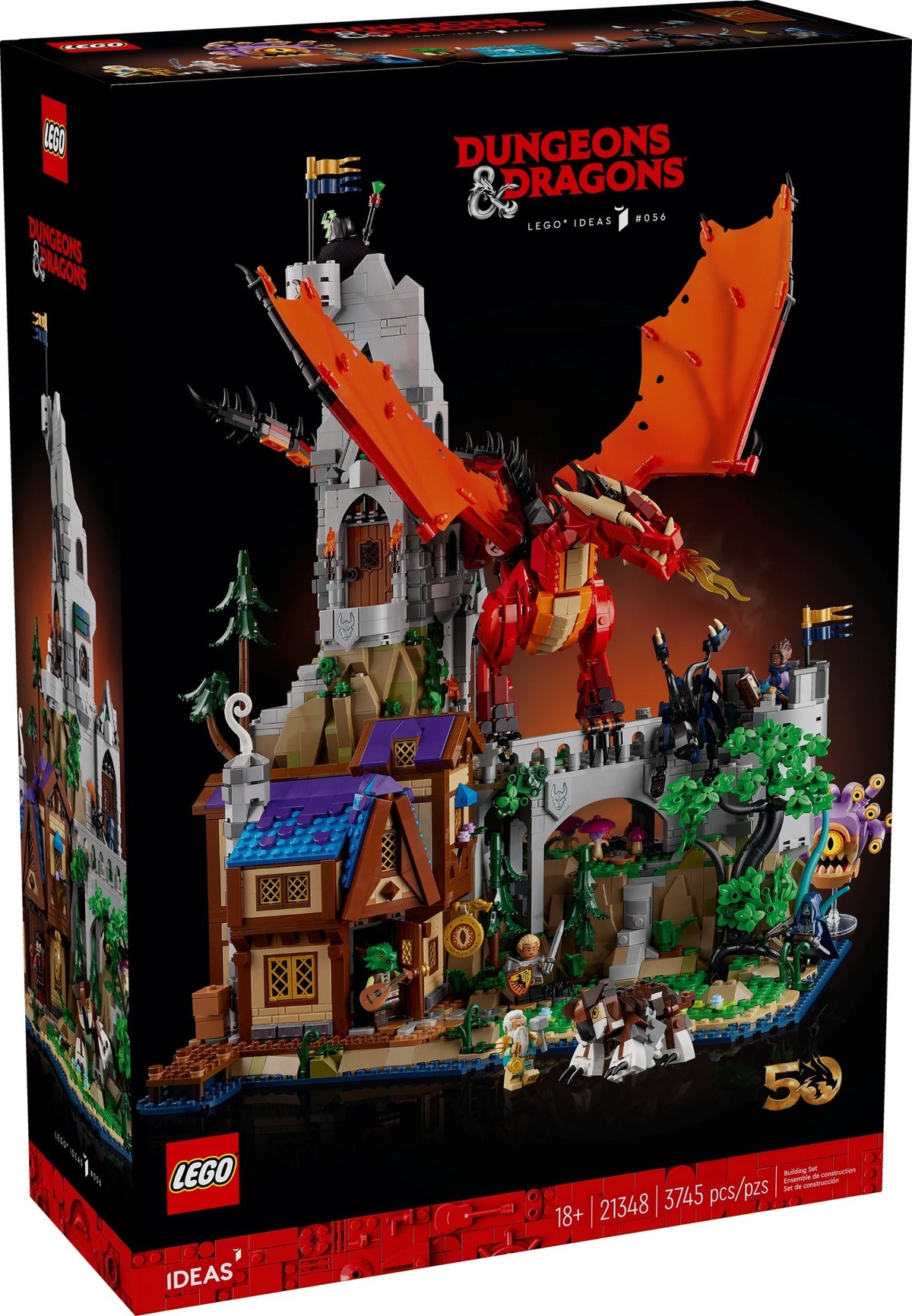LEGO Ideas 21348 Dungeons & Dragons: het verhaal van de rode draak, doos
