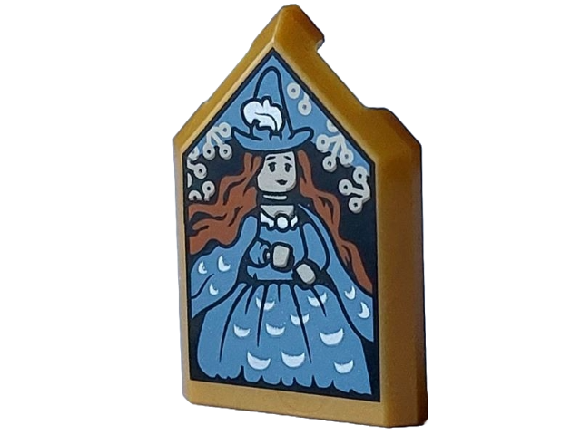 LEGO 22385pb329 - Tile, Modified 2 x 3 Pentagonal with HP Portrait - Damara Dodderidge Pattern