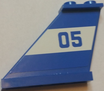 LEGO 2340pb062L - Tail 4 x 1 x 3 with  '05' on White Background Pattern on Left Side (Sticker) - Set 60045 - Image 1