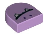 LEGO 24246pb033 - Tile, Round 1 x 1 Half Circle Extended with Closed Mouth with Fangs Pattern
