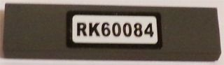 LEGO 2431pb0372 - Tile 1 x 4 with 'RK60084' Pattern (Sticker) - Set 60084 - Image 1