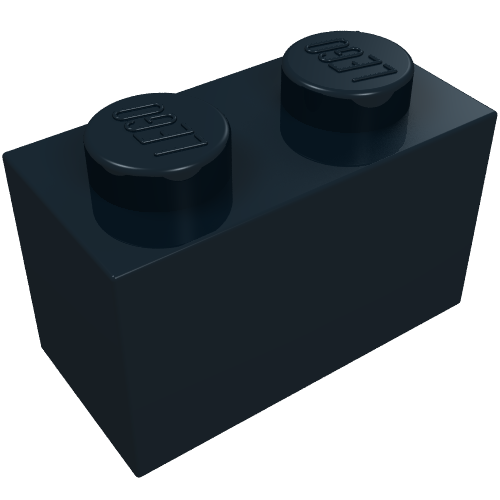 LEGO 3065 Brick 1 x 2 without Bottom Tube in Black - Authentic LEGO Part