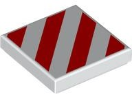 LEGO 3068pb2459 - Tile 2 x 2 with Red Danger Stripes Pattern