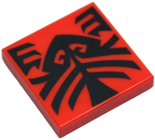 LEGO 3068pb2670 - Tile 2 x 2 with Black Tattoo Markings Pattern