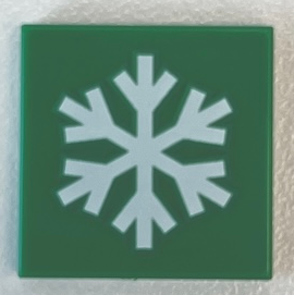 LEGO 3068pb2791 - Tile 2 x 2 with White Snowflake Pattern
