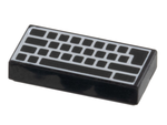 LEGO 3069pb0856 - Tile 1 x 2 with Computer Keyboard Blank Keys Pattern - Image 1