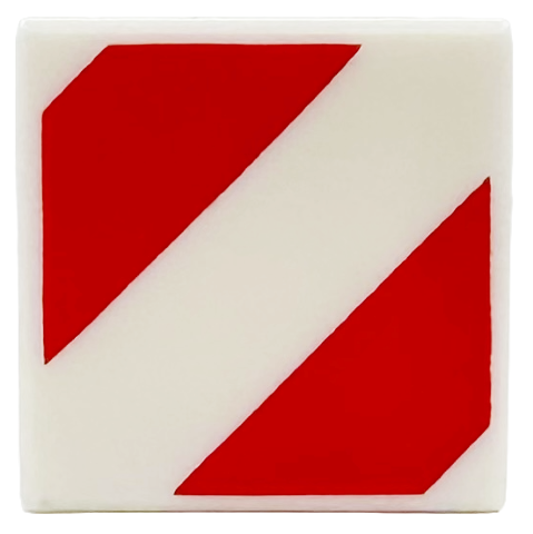 LEGO 3070pb361 - Tile 1 x 1 with Red Danger Stripes Pattern