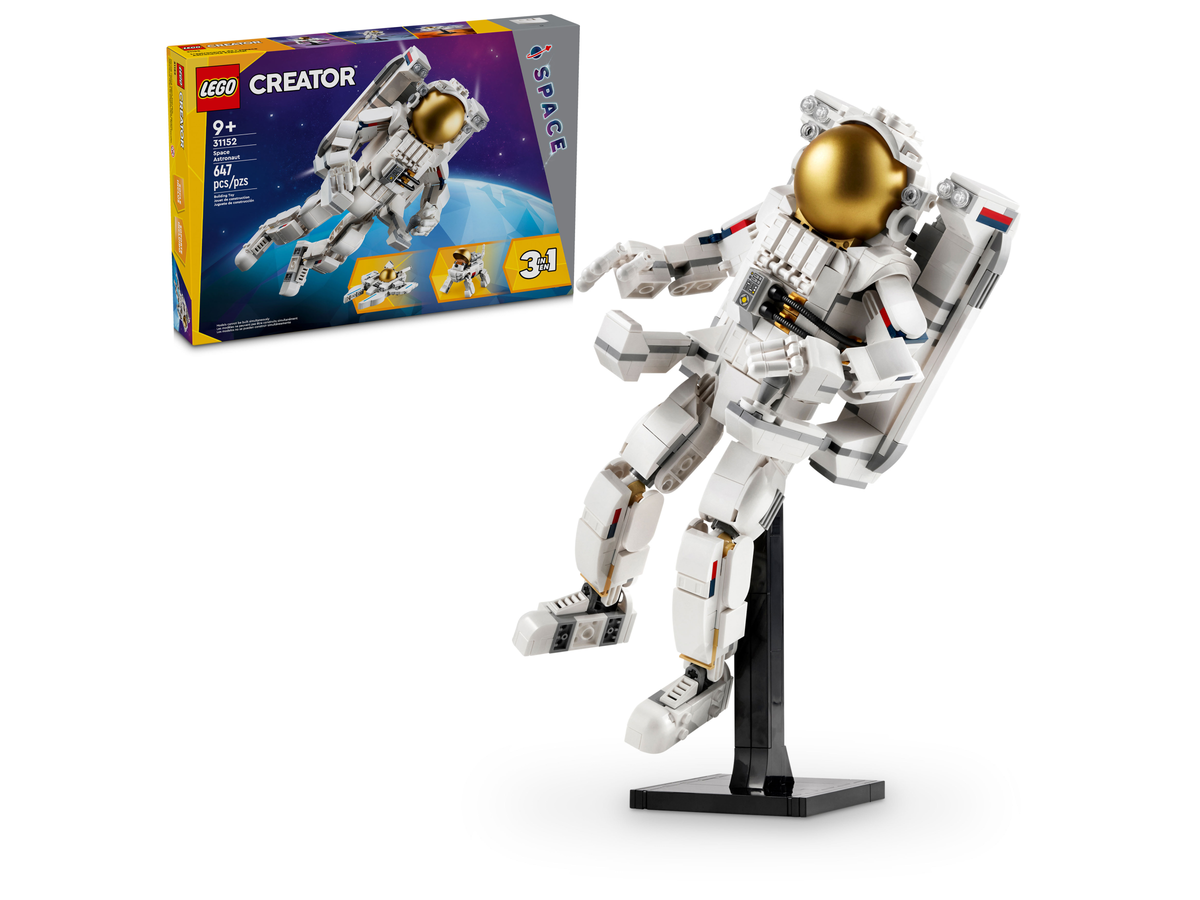 LEGO Creator 31152 Ruimtevaarder, doos en ruimtevaarder op standaard