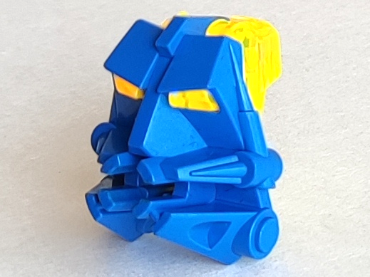 LEGO 32553c03 - Bionicle hoofdverbindingsblok 3 x 4 x 1 2/3 met transparant-neon geel oog / hersensteel (32553 / 32554)