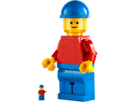 LEGO Sculptures 40649 Up-Scaled LEGO Minifigure, next to a standard minifigure