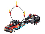 LEGO Technic 42106 Truck en motor voor stuntshow, truck met aanhanger, stuntmotor en ring van vuur