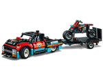 LEGO Technic 42106 Truck en motor voor stuntshow, truck met de motor op de aanhanger