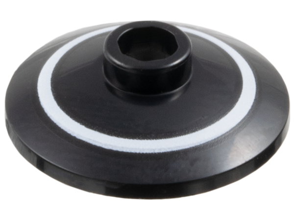 LEGO 4740pb038 - Dish 2 x 2 Inverted (Radar) with White Ring Pattern - Image 1