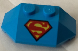 LEGO 47759pb12 - Wedge 2 x 4 Triple with Superman 'S' Logo Reverse Pattern