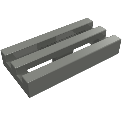 LEGO 2412b Tile, Modified 1 x 2 Grille with Bottom Groove in Dark Bluish Gray - Authentic LEGO Part