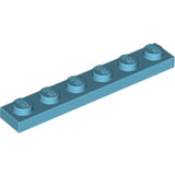 LEGO 3666 Plate 1 x 6 in Medium Azure - Authentic LEGO Part